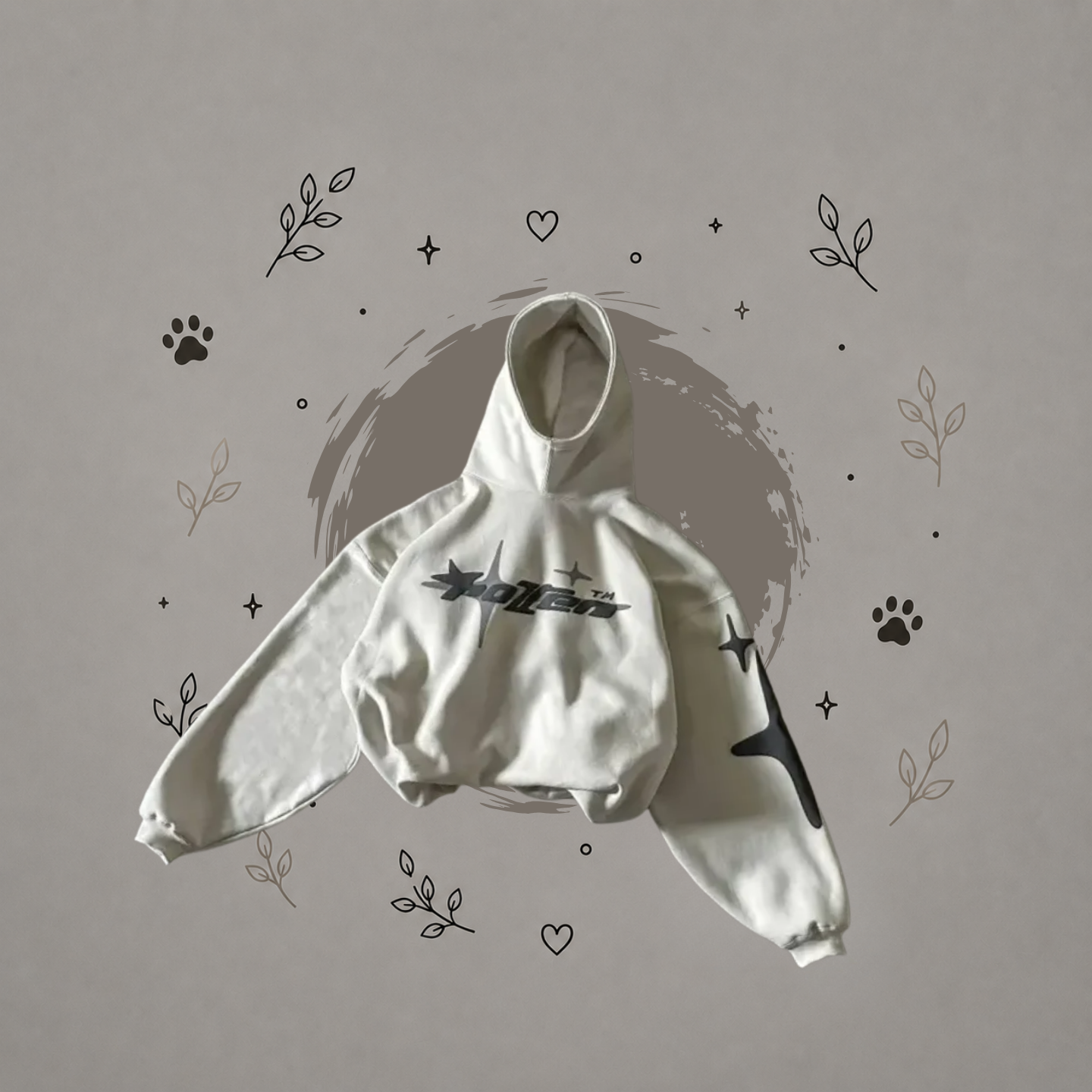 Sudaderas con capucha y cuello tortuga de corte holgado con estampado de letras