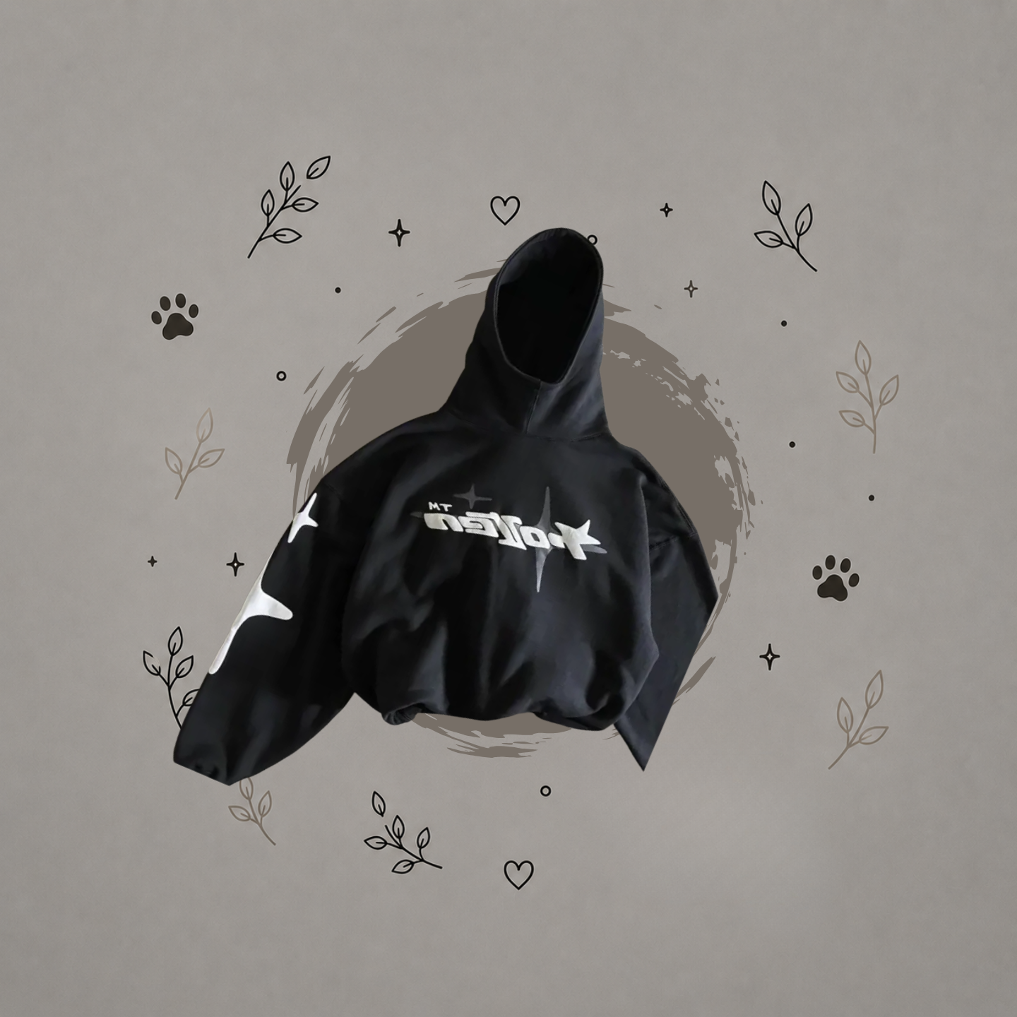 Sudaderas con capucha y cuello tortuga de corte holgado con estampado de letras