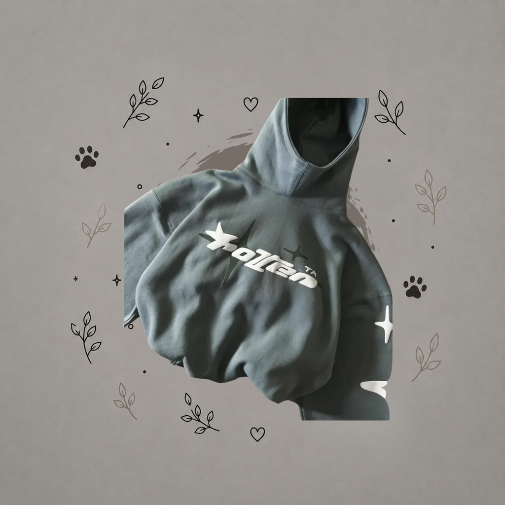 Sudaderas con capucha y cuello tortuga de corte holgado con estampado de letras