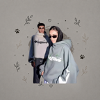 Sudaderas con capucha y cuello tortuga de corte holgado con estampado de letras