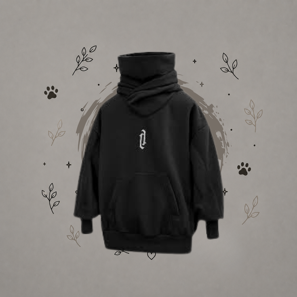 Sudadera con con capucha de cuello alto