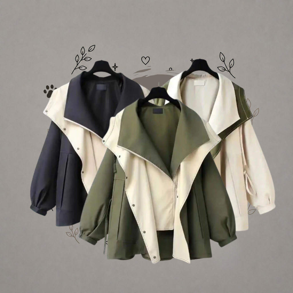 Abrigo tipo trench con cremallera para mujer