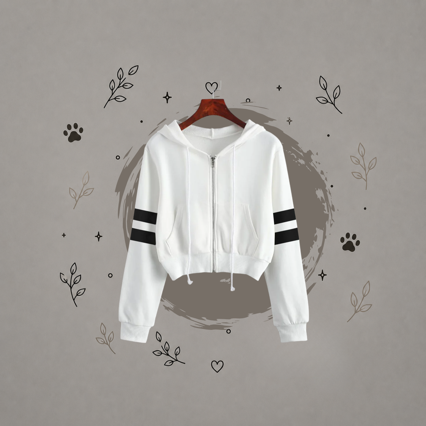 Sudadera con capucha de rayas y mangas largas