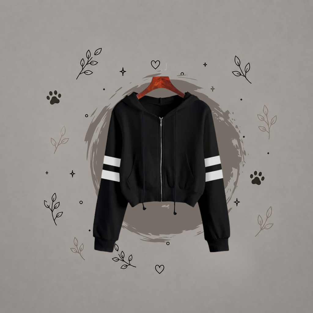 Sudadera con capucha de rayas y mangas largas