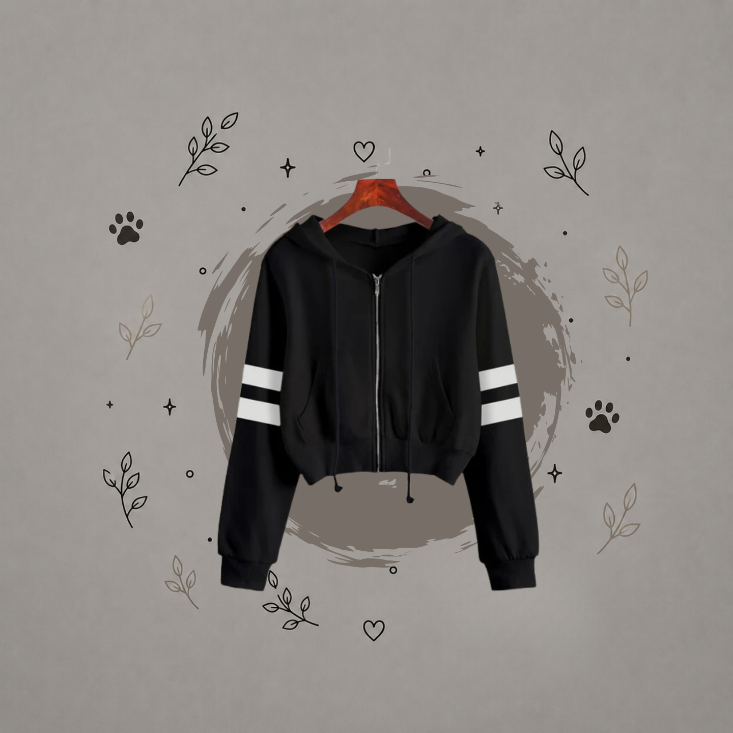 Sudadera con capucha de rayas y mangas largas
