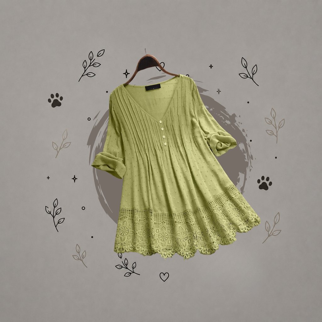 Blusa de encaje con escote en V