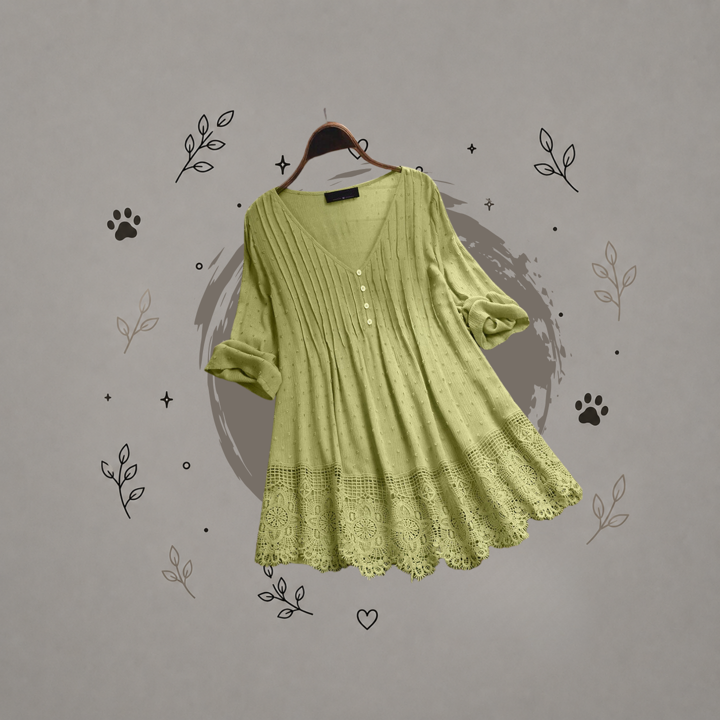 Blusa de encaje con escote en V