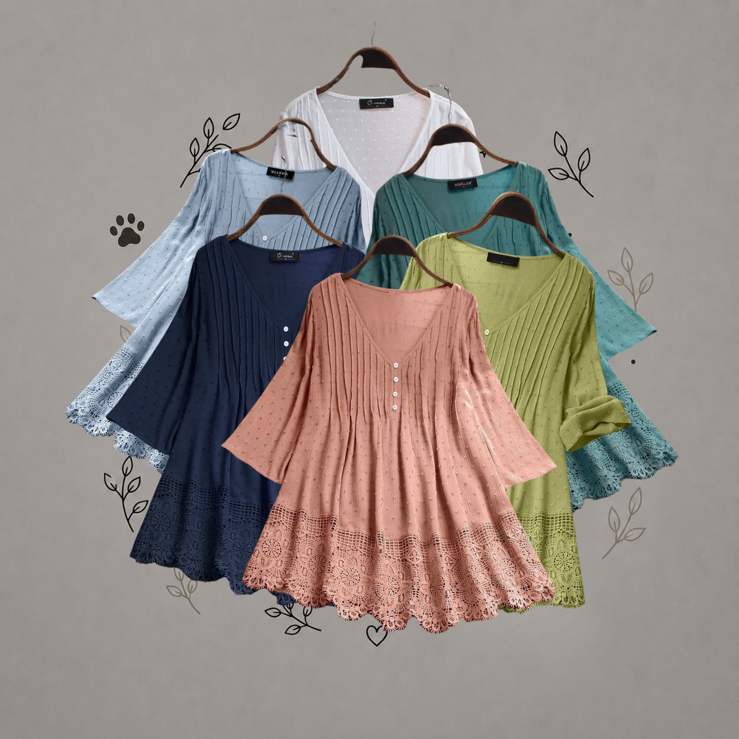 Blusa de encaje con escote en V