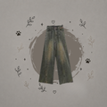 Jeans de dobladillo crudo para mujer vintage