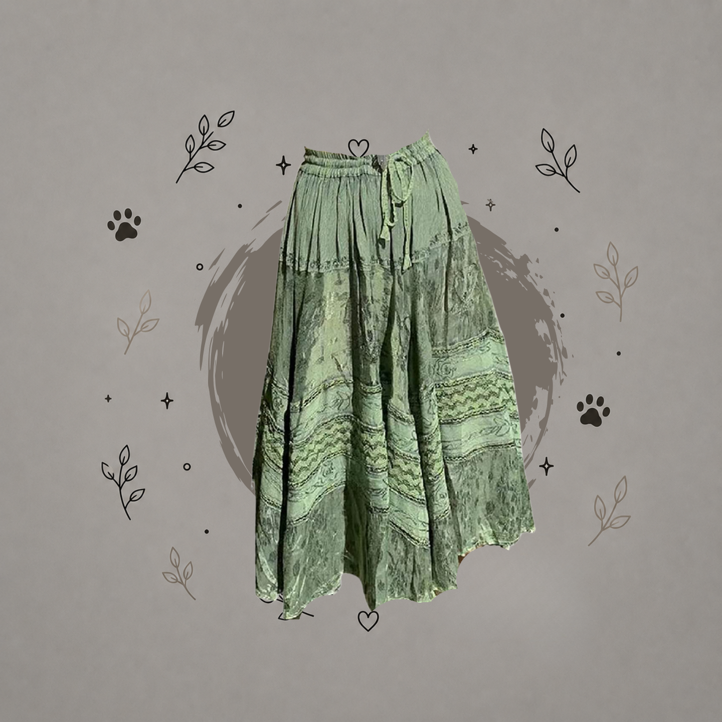 Falda campesina de estilo Grunge, Fairycore
