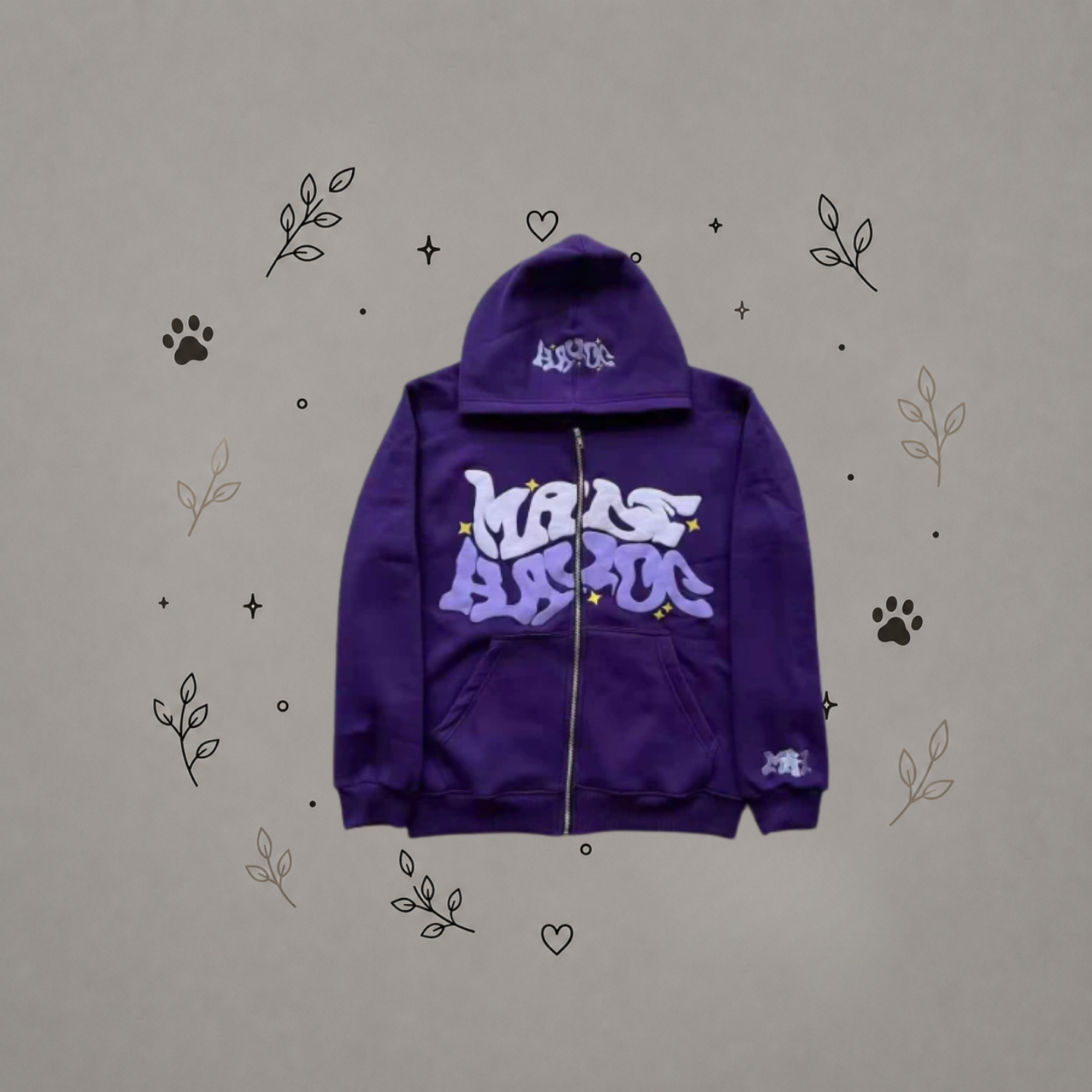 Sudadera con Cremallera Estampada