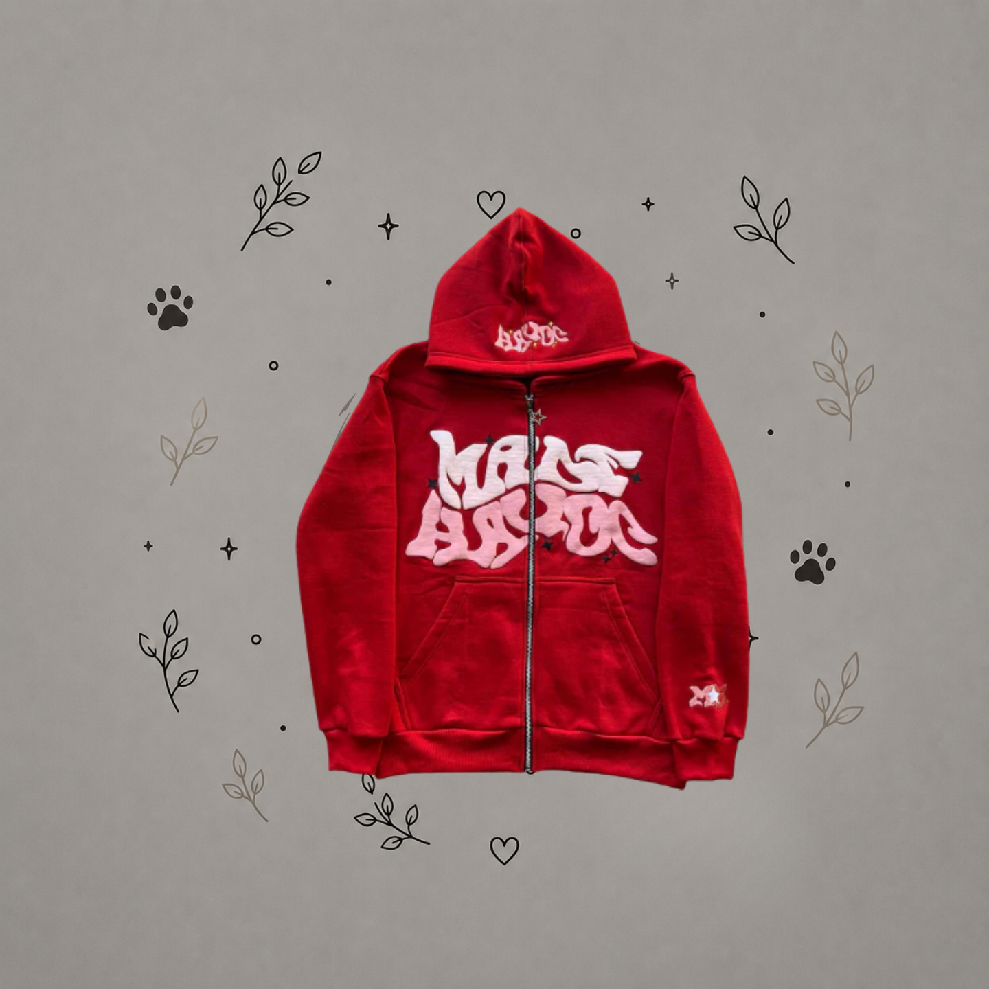 Sudadera con Cremallera Estampada