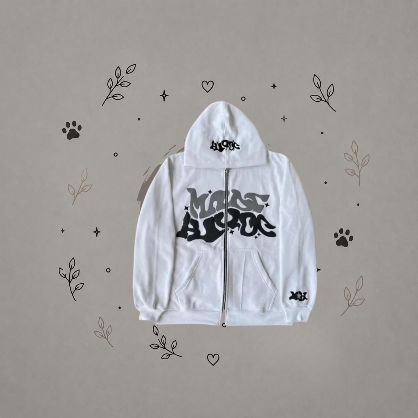 Sudadera con Cremallera Estampada
