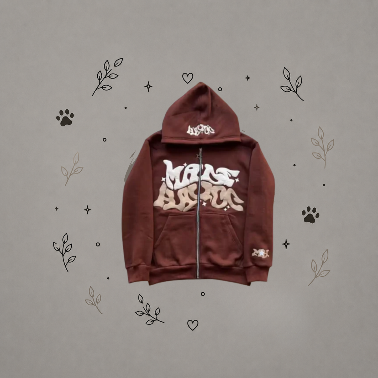 Sudadera con Cremallera Estampada