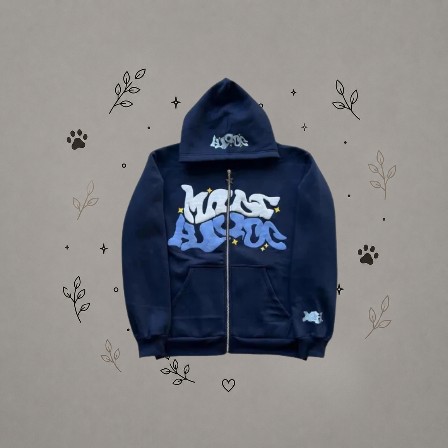 Sudadera con Cremallera Estampada