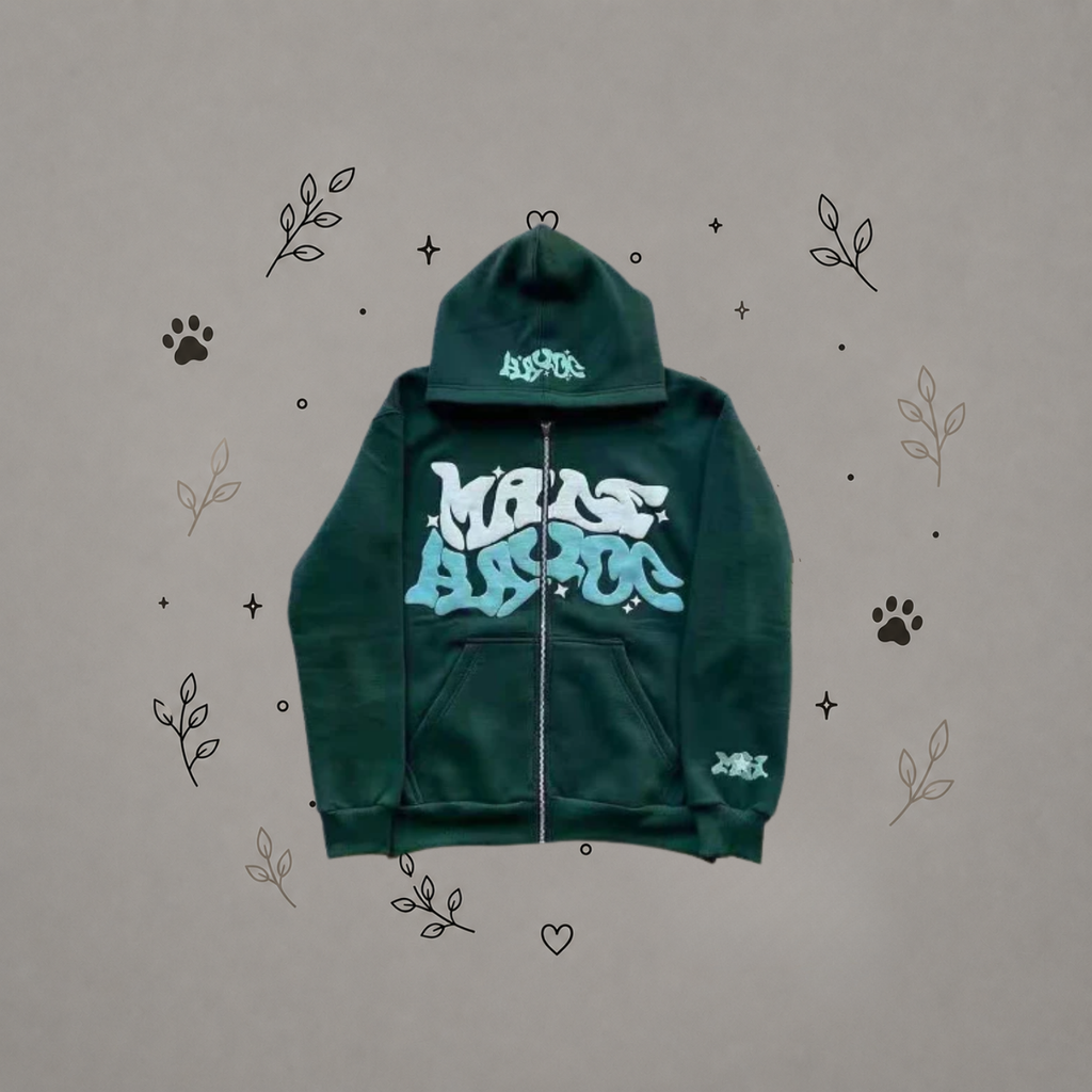 Sudadera con Cremallera Estampada