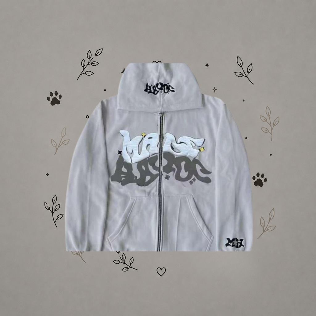 Sudadera con Cremallera Estampada