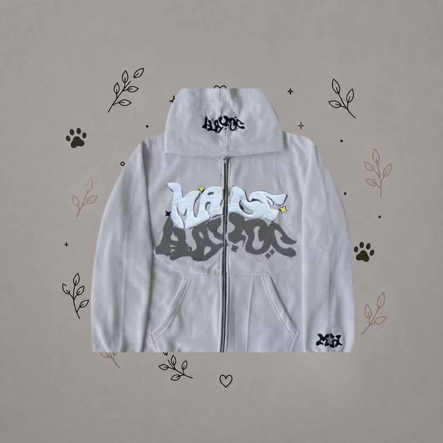 Sudadera con Cremallera Estampada