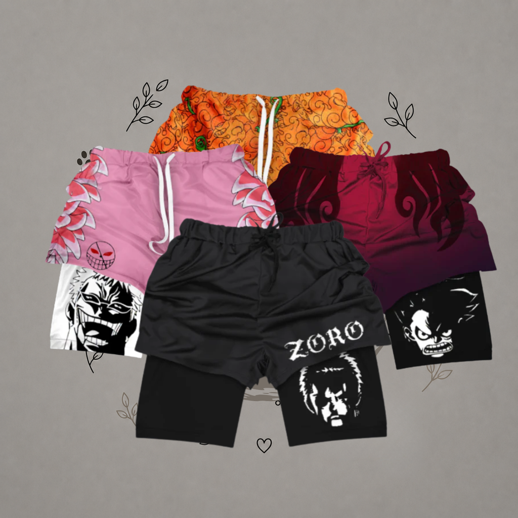 Shorts de gimnasio para hombre de Anime one piece