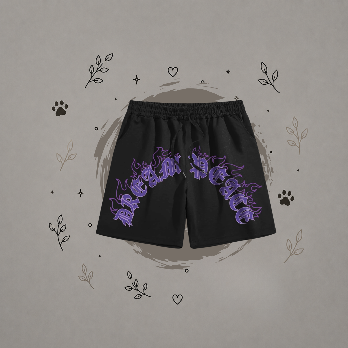 Shorts deportivos con estampado y cordón