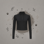 Chaqueta para mujer Corte ajustado, cierre completo, con agujeros para los pulgares. Negro.