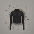 Chaqueta para mujer Corte ajustado, cierre completo, con agujeros para los pulgares. Negro.