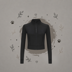 Chaqueta para mujer Corte ajustado, cierre completo, con agujeros para los pulgares. Negro.