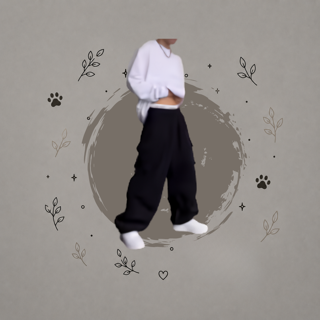 Pantalones Cargo Negros con Bolsillo