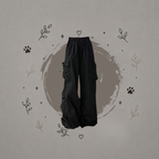 Pantalones Cargo Negros con Bolsillo