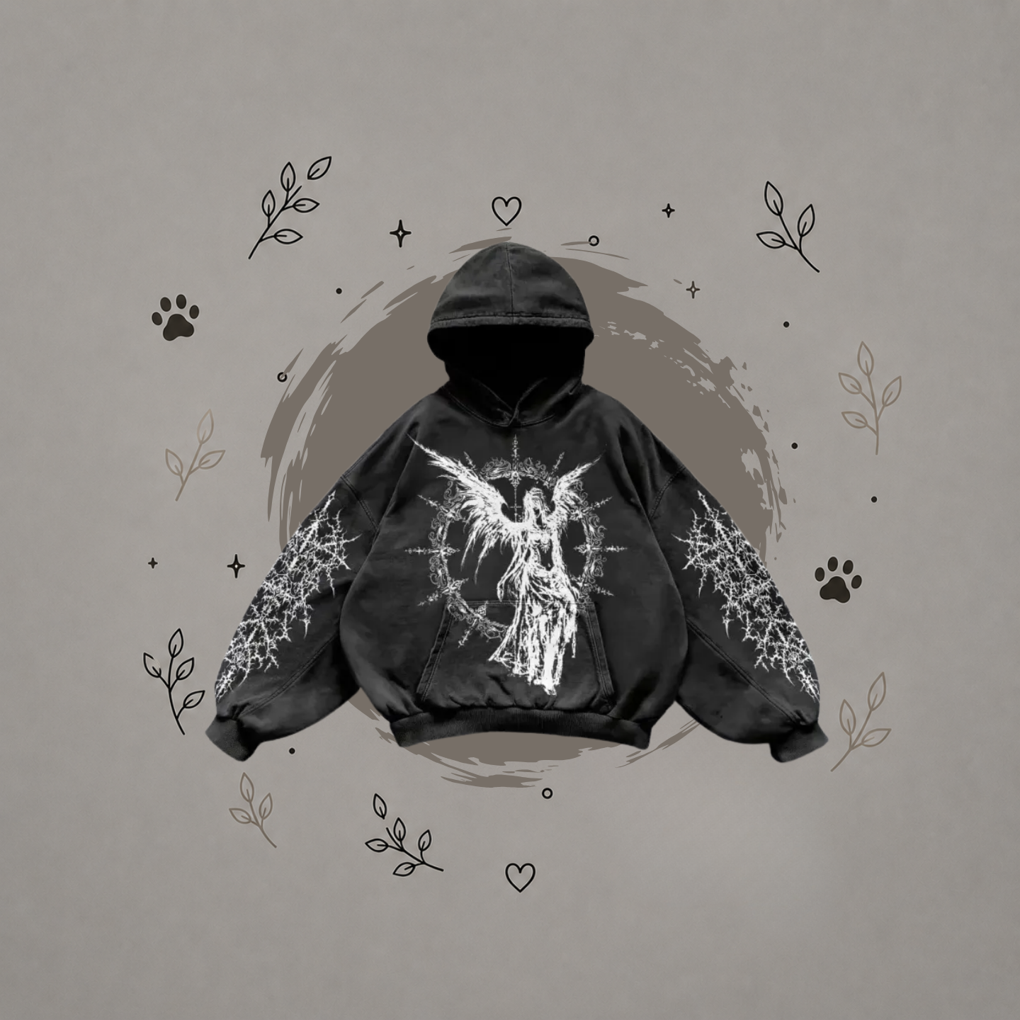 Sudadera con Capucha Estampada