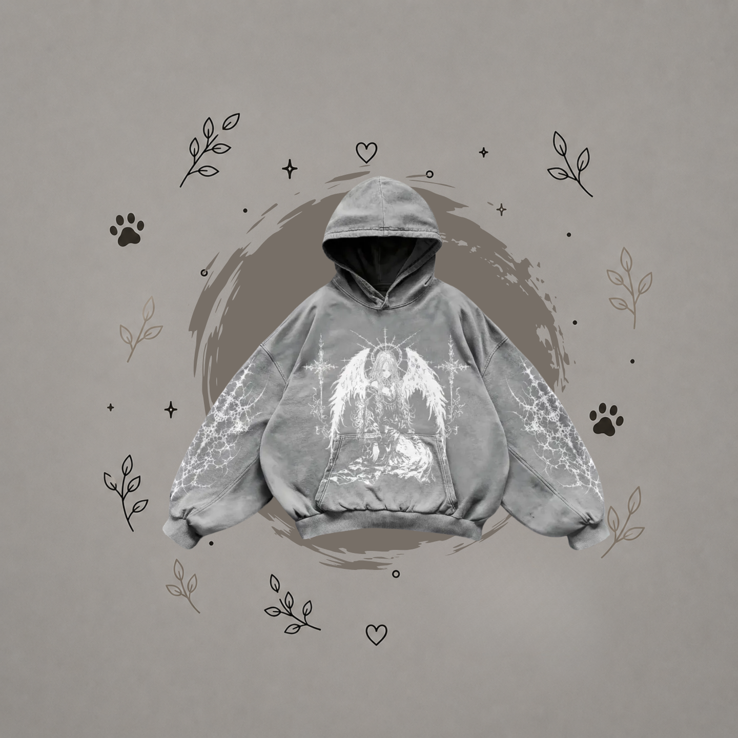 Sudadera con Capucha Estampada