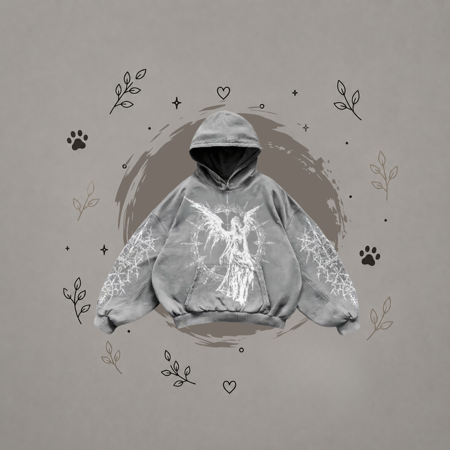 Sudadera con Capucha Estampada